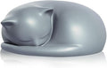 Cat Urn, Gray Resin, Sleeping Kitty Pet Memorial Keepsake Funeral Urn for Cats Ashes, Up to 8kg, 7.87 x 7.87 x 3.15 inches