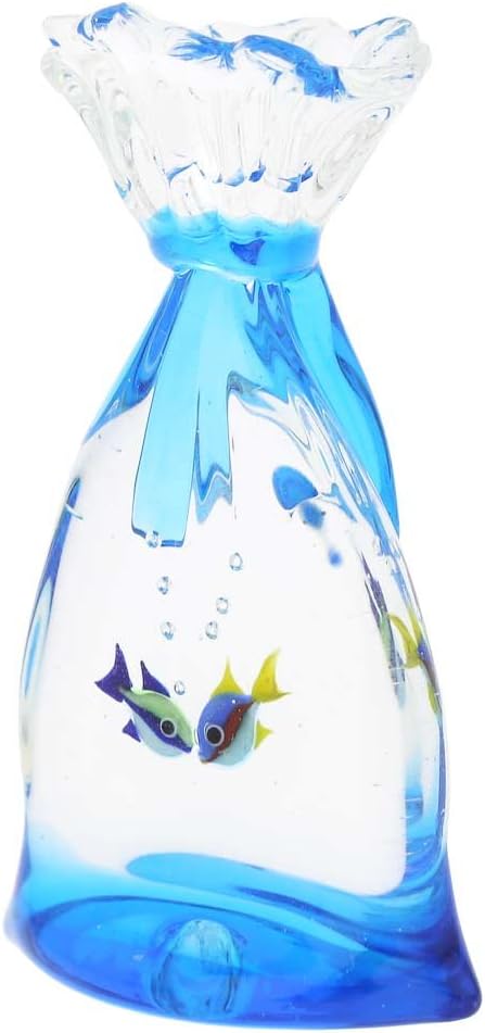 GlassOfVenice Murano Glass Aquarium Bag with Two Tropical Fish