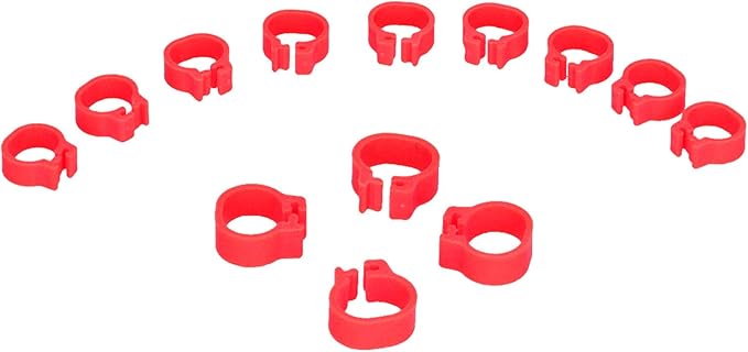 Fydun 100PCS S Leg Rings, 8mm Pigeons Identification Poultry Plastic Bird Foot Clip Pool Vacuum Hoses Bands No Words SuppliesOrange Health Supplies Band for Identify Orange (Red)