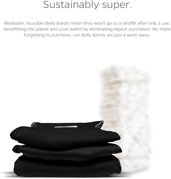 Pet Parents® Washable Belly Bands for Male Dogs (3pack) + Extendrs® of Durable Dog Diapers Male, Premium Male Dog Diapers & Dog Wraps (Small, Black)