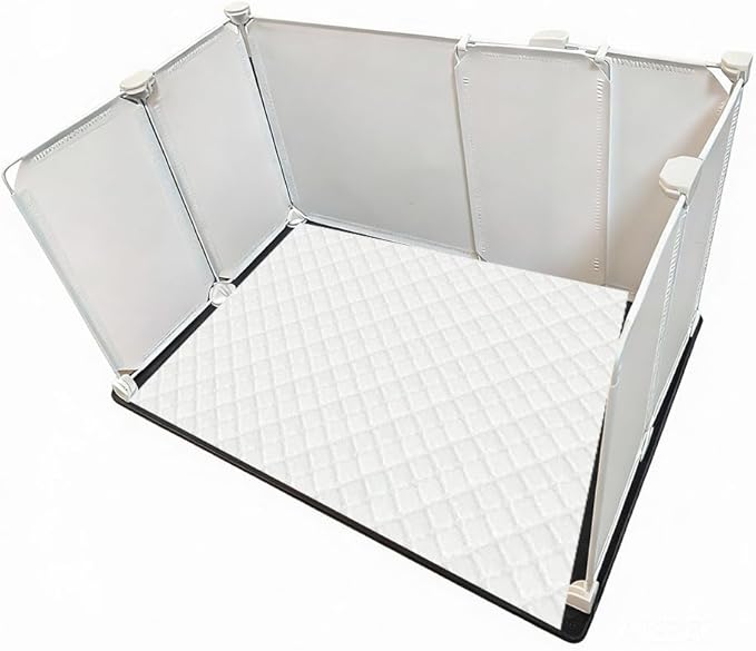Litter Box Splash Guard, Litter Box Pee Shields for Dogs, Easy to Clean Indoor Dog Fence with Puppy Pee Pad Holder Tray Fits Suitable for Small and Young Dogs（Small）