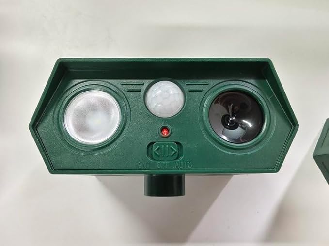 4Pack Solar Ultrasonic Animal Repellent Outdoor, Solar Deer Deterrent Devices with Motion Sensor, Cat Repellent with LED Flash Lights to Scare Deer Squirrel Rabbit Raccoon Skunk Dog for Yard