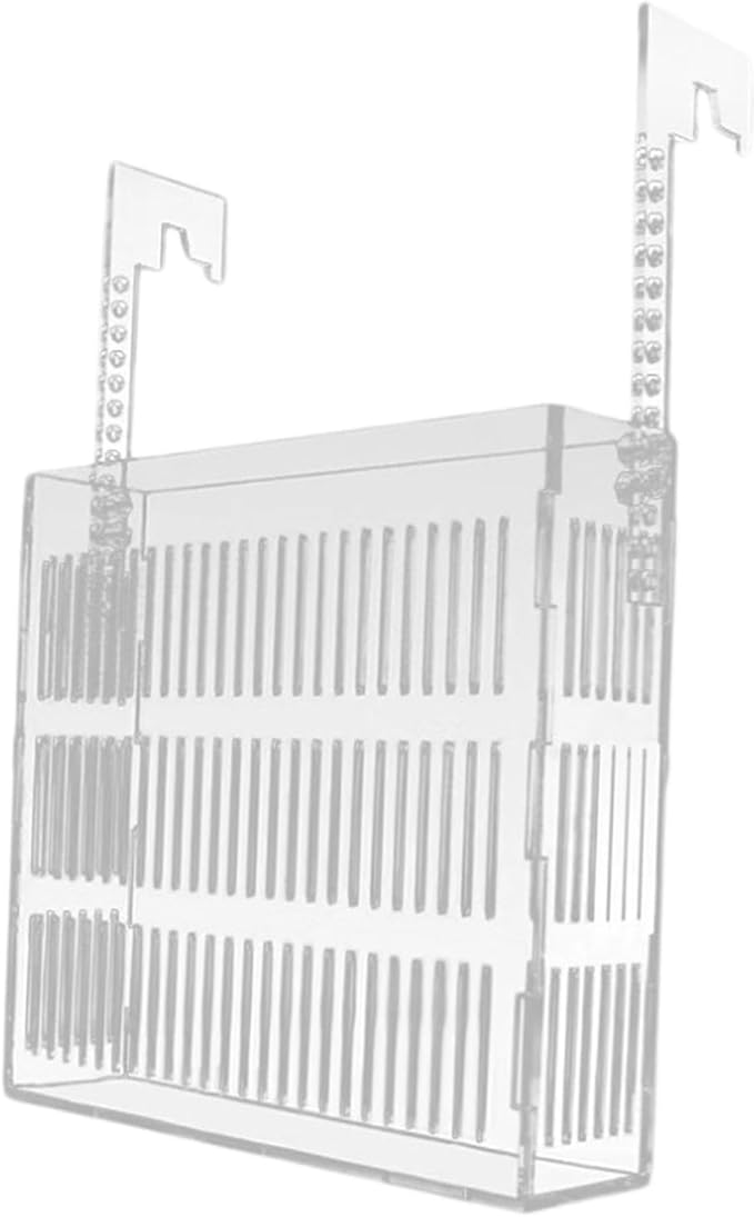 Fish Hatchery Adjustable Aquarium Breeding Box Multi Purpose Acrylic Tank Transparent Hanging Type Design Suitable for Fry Nursery, 19x18x5cm