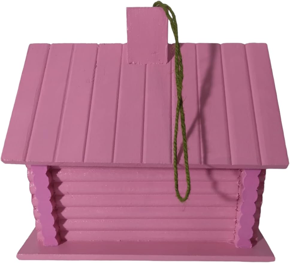 birdhouse/outdoors pink color hand painted