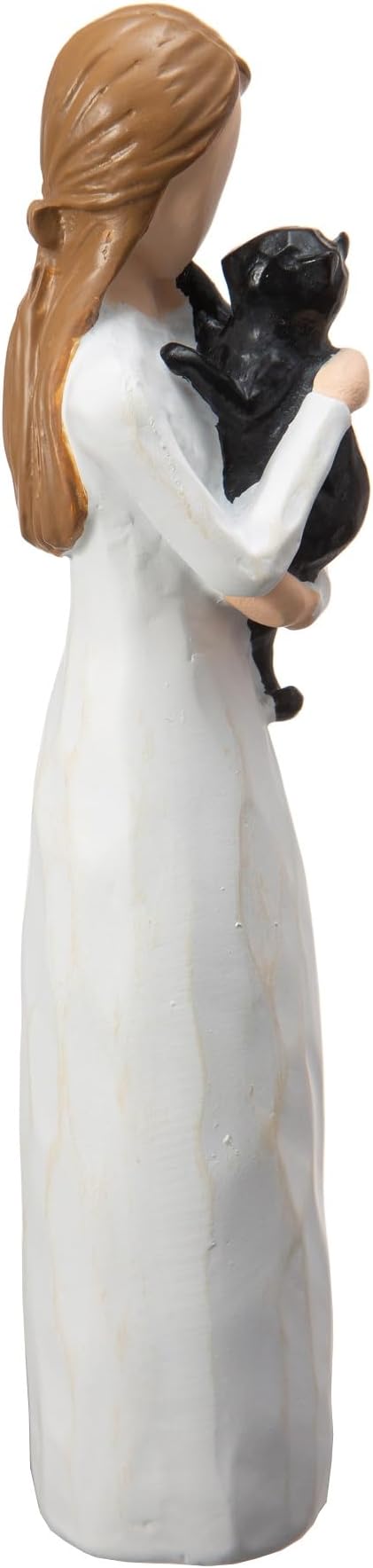 Angel of Friendship Cat Memorial Gifts, Hand-Painted Cat Angel Figurine Statue,Gift to Celebrate Loving Pets and Cat Lovers(Black)