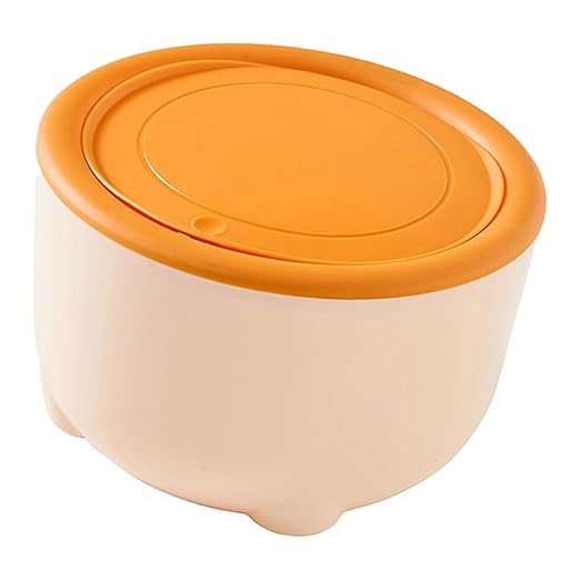 Cat Litter Trash Can Pet Bin,Lightweight,Portable,Sturdy,Garbage Can with Press Type Lid Pet Accessories, Yellow