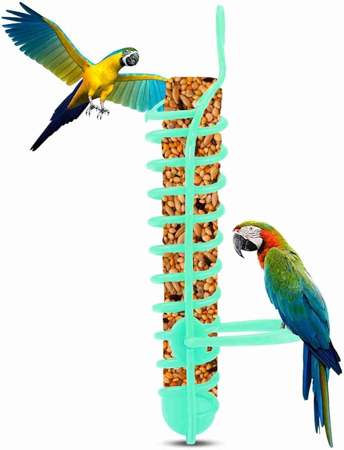 Bird Feeding Supplies, Bird Watering Supplies, Bird Treat Feeders Pet Bird Feeder Toy with Bird Perch Stand Design Hanging Fruit Vegetable Food Basket Container Bird Perch Feeder