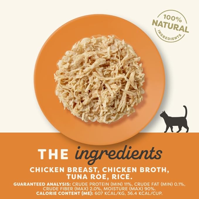 Applaws Natural Wet Cat Food in Broth, Limited and Natural Ingredients, High Protein with No Artificial Additives, Chicken Breast & Tuna in Broth (10 x 2.12 oz Easy-Open Cups)