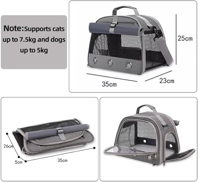 Portable Foldable Transparent Pet Travel Backpack – Oxford Fabric Design with Ventilated Windows, Lightweight and Comfortable Carrier for Birds, Small Reptiles, and Exotic Pets (Green)