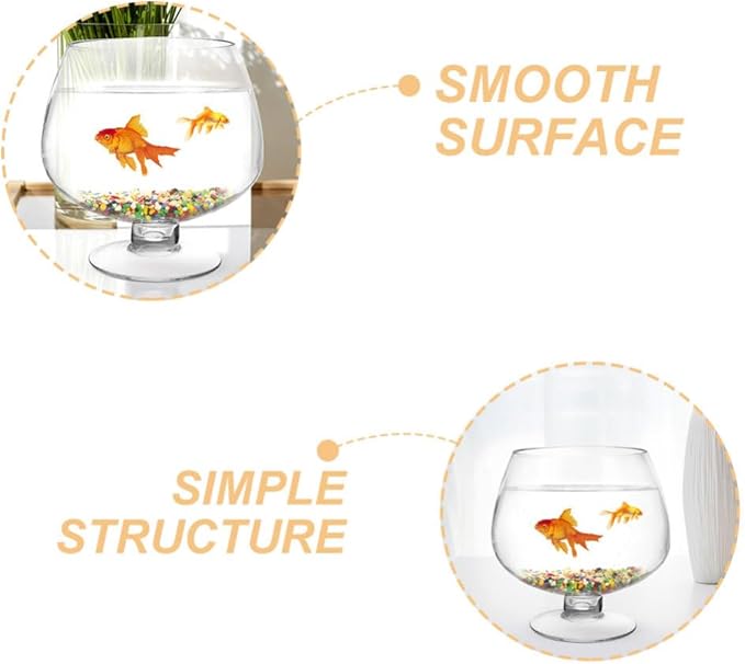 GANAZONO 2pcs Clear Desktop Fish Tank Transparent Betta and Aquarium for Office Decor Easy to Clean Planter Elegant Design for Home Office Use