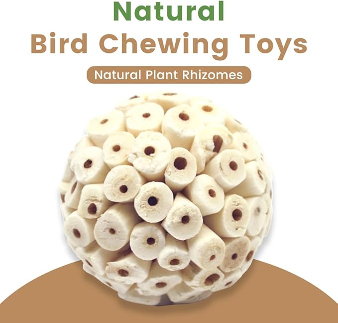 4PCS Bird Toys Sola Balls 2.36'' - Bird Foraging Toy, Sola Atta Ball, Parrot Chew Shred Toy for Sharpening Claws & Beaks for Cockatiel, Parakeets, Conure, Love Birds, Budgie and Small Birds