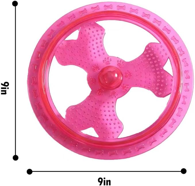 Dog Flying Disc, Outdoor Dog Toys, Dog Fetch Toy, Dog Toy for Medium Dogs and Large Dogs, Lightweight Soft Frisbee for Fetch, Tug of War, Catch, Play, 9 inch, Magenta