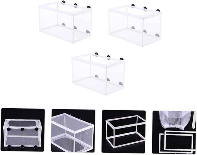 3pcs Fish Breeding Incubator with Suction Cups Tropical Fish Breeding Tanks for Fry and Eco-Friendly Design Observation Increases Survival Rate