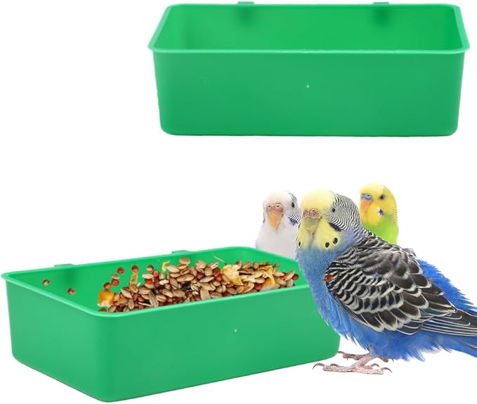 2 Pcs Pet Bird Parrot Food Bowls Small Animal Feeder Bowl Basic Dish Convenient Hanging Container for Small Bird Parrot