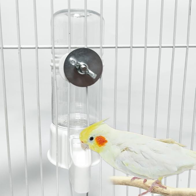 Automatic Pet Bird Water Feeder, Water Dispenser for Cage, Bird Cage Suspended Automatic Pet Water Feeder, Parrot Feeders for Parakeet Budgie Cockatiel Lovebirds Canary Finch