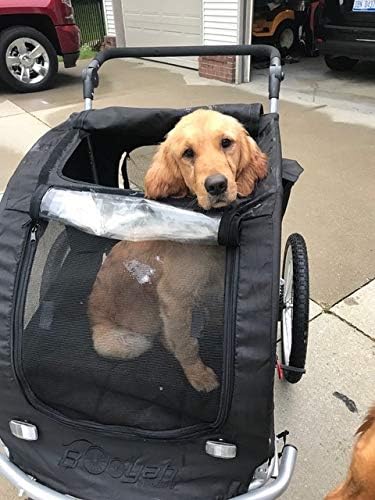 Booyah Large Pet Bike Trailer Dog Stroller & Jogger with Shocks - Orange