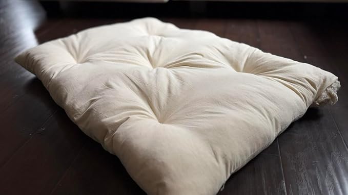 Rectangular Muslin Dog Bed Insert with Raw Cotton Filler, Natural Pet Bed Cushion Insert, Breathable Inner Pillow for Dog Bed Covers (Small 24"x15"x3")