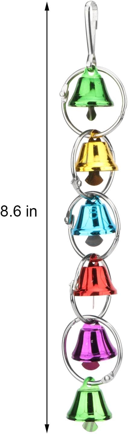 Hypeety Parrot Chew Toys Swing Colorful Bells Chandelier Bird Hanging Toy Parrot Cage Craft Toys Cages African Grey Conure Cockatiel Hanging Bell C