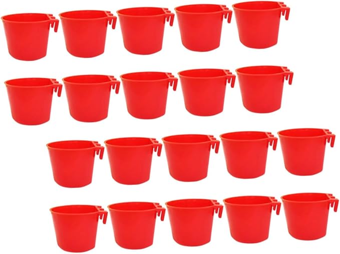 FRCOLOR 20pcs Bird Cage Cups Small Hanging Feeder Bowls Seed Holder for Indoor Birds Pet Feeding Watering Supplies