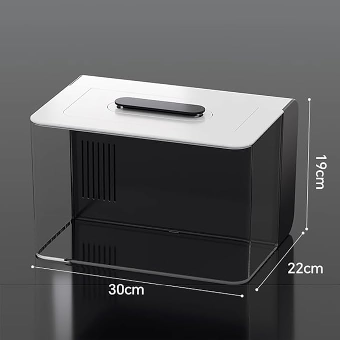 Office Acrylic Desktop Aquarium Kits, HD Plexiglass Betta Fish Tank, Hidden Filtering Area, 3 Gallon Small Fish Tank with LED Light, USB Power Supply, Modern 11L Acrylic Aquarium Starter,Kit