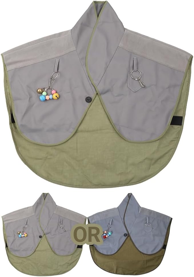Interactively Play Parrot Shoulder Protector Neck Guard Pet Bird Parakeets Shawl Anti-Scratch Multifunctional Shawl - 1Pcs (Grey-Plus)