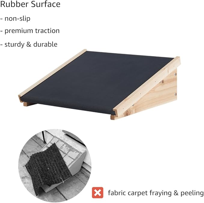 beeNbkks Dog Ramp for Stairs, Non-Slip Rubber Pet Ramps for Small Medium Dogs Cats, Gentle Slope Step and Stair Assist for Senior or Injured Pets, Indoor Outdoor Use, Portable Porch Access, Set of 2