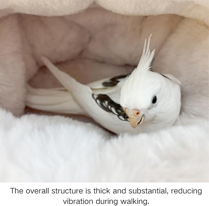 2 in 1 Warm Bird Carrier Bag, Bird Hammock Bed for Cage, Winter Travel Bag, Portable Parrot Outing Bag for Lovebird, Budgie, Conure, Quaker, Small Medium Birds (Purple,Large)