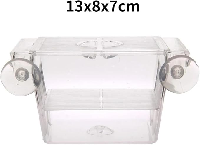 Self-Floating Aquarium Breeding Incubator Isolation Box – Double Layer 4 Rooms Transparent Acrylic Fish Hatchery Box for Fish Tank(1 Room)