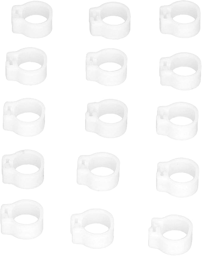 100PCS S Leg Rings, 8mm Pigeons Identification Poultry Plastic Bird Foot Clip Pool Vacuum Hoses Bands No Words SuppliesOrange Health Supplies Band for Identify Orange (White)