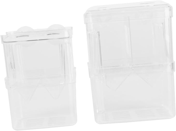 TOYANDONA 2Pcs Transparent Fry Breeding Tank Fish Hatching Container with Suction Cup for Safe Cultivation of Young Fish Convenient Feeding and Easy Cleaning