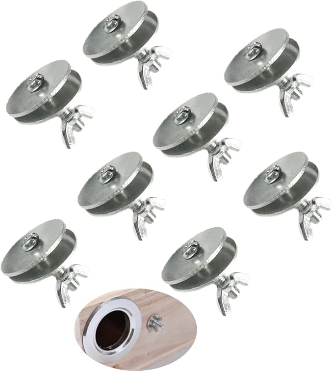 8 Sets Bird Cage Screws Bulkhead Fitting Screw Kit with Washer & Retaining Nuts DIY Mounting Birds Nest Fasteners for Bird Nesting Hanging House Parrot Breeding Box Feeder Stand Perches