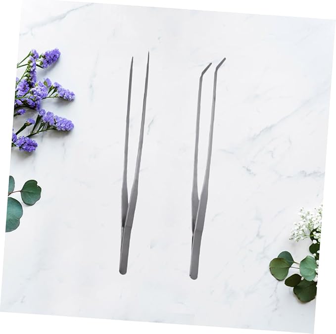 Didiseaon 4pcs Stainless Steel Aquatic Plant Tweezers Straight Curved Tongs for Fish Tank Maintenance Resistant Tools for Aquarium Plant Care
