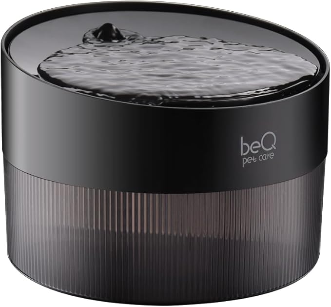 beQ Cat Water Fountain,2.5L/84oz Indoor Ultra-Quiet Pet Water Dispenser, BPA Free, Visible Water Level, Suitable for Cats, Small Dogs, and Other Pets, with Large Size Filter