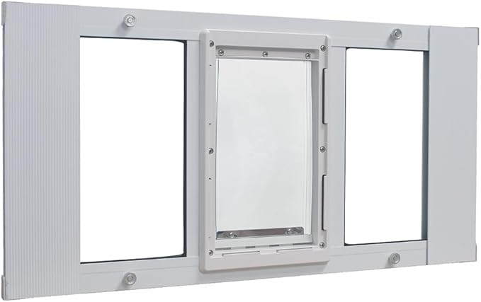 Ideal Pet Products Aluminum Sash Window Pet Door, Adjustable to Fit Window Widths from 33" to 38", Medium 7” x 11-1/4” Flap Size