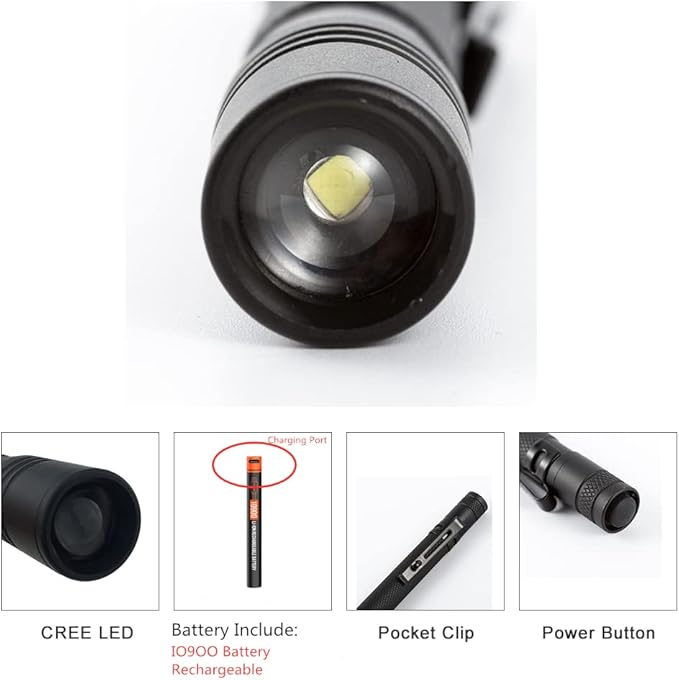 UV Flashlight Rechargeable, 395nm Ultraviolet, Zoomable Blacklight Detector for Pet Urine, Cat Dog Stains, Scorpion, Bed Bug