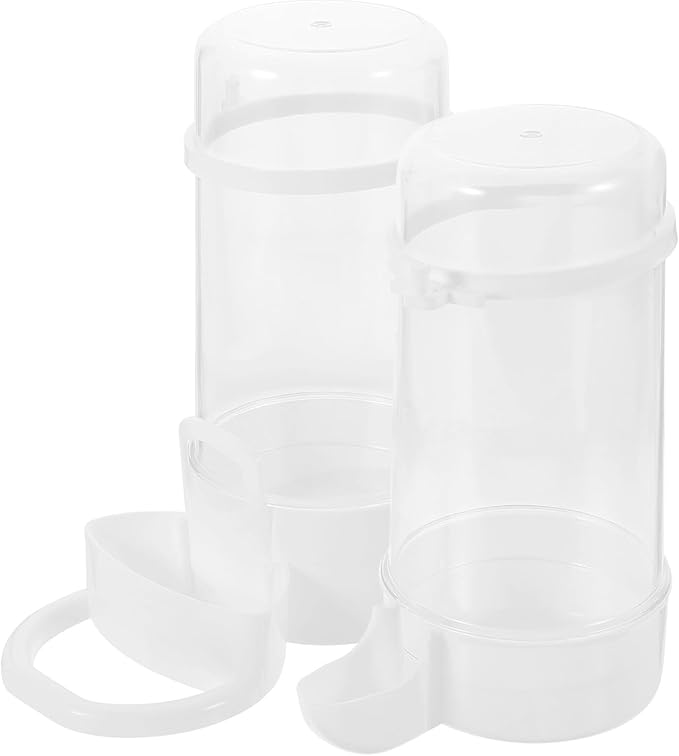 2pcs Automatic Bird Cage Feeder and Water Bottle Set, Parrot Cage Feeder with Food Dispenser, Bird Feeding and Watering Supplies for Cockatiels and Parakeets