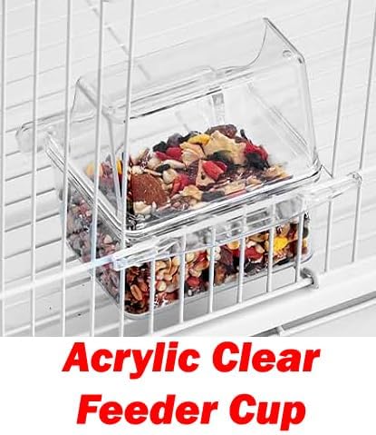 Large Open/Close Play Perch Stand Top Side Nesting Box Doors Canary Parakeet Cockatiel Lovebird Finch Roof Top Bird Cage with Removable Rolling Stand