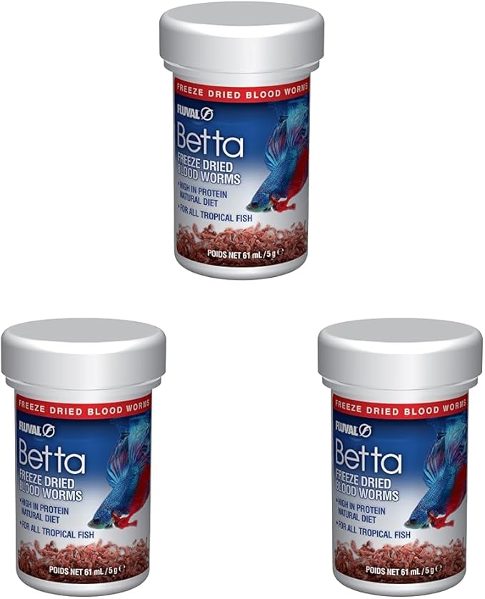 Fluval Betta Freeze Dried Bloodworms, 0.18 oz. (Pack of 3)