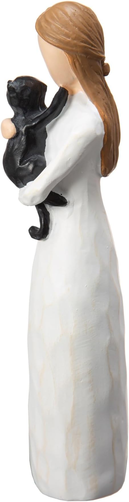 Angel of Friendship Cat Memorial Gifts, Hand-Painted Cat Angel Figurine Statue,Gift to Celebrate Loving Pets and Cat Lovers(Black)