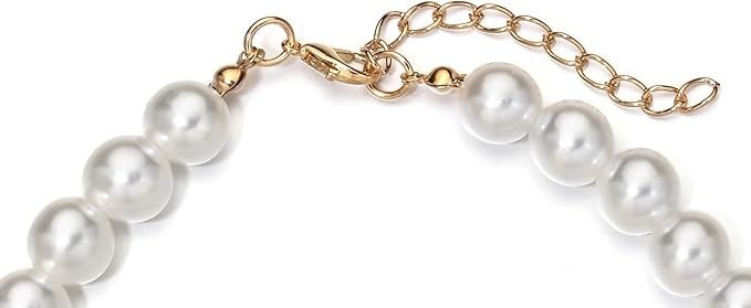 Cat Dog Sparkle Jewelry Pearl Collar Puppy Kitten Rhinestone Pendant Adjustable Charm Necklace for Small Pets Wedding Photography 2 Pack (Pink and Royal Blue)