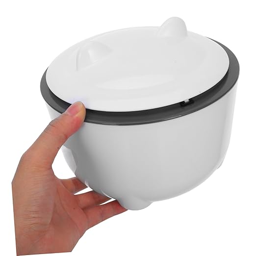 Yardwe 1Set Enclosed Cat Litter Trash Can with Lid Odor Sealing Waste Bin for Cats Large Capacity Plastic Small Trash Container Includes Garbage Bags for Easy Disposal