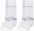 Automatic Bird Feeder and Water Dispenser, 2PCS Cage Accessories for Parrots, Budgie, Lovebirds, Parakeet, Cockatiel - Food Seed and Bottle Drinker (White 415ml)
