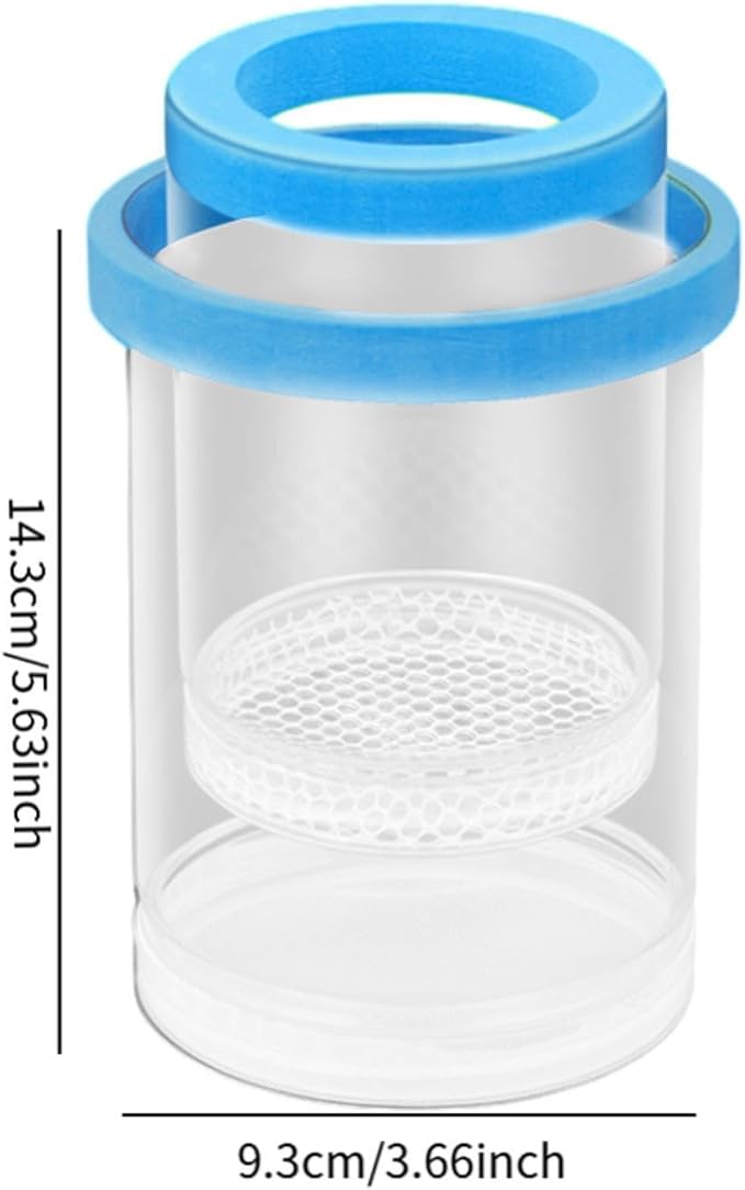 Floating Fish Breeding Isolation Box, Aquarium Breeder Round Spawning Box, Fine Mesh Clear Hatching Box, Aquarium Hatchery Accessory, Style A Blue