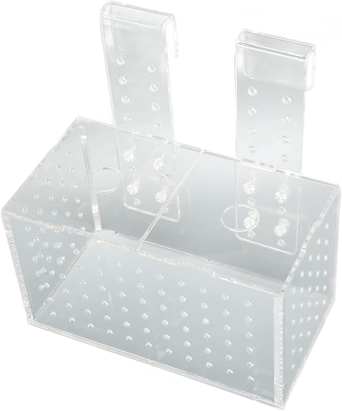 Fish Breeding Isolation Box Acrylic Aquarium Hatchery Transparent with Adjustable Hook - High Visibility, Secure Lid, Suitable for Small Fish Tank Use (17 * 9 * 10CM)