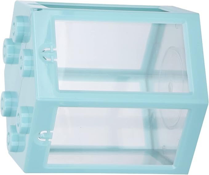 Small Betta Fish Tank, Hex Shape Portable Mini Aquarium Tank, Fish Tank Starter Kits Fish Bowl Aquarium Starter Kits for Turtle Reptile Shrimp Moss Crab Insects Habitat as Decoration(Blue)