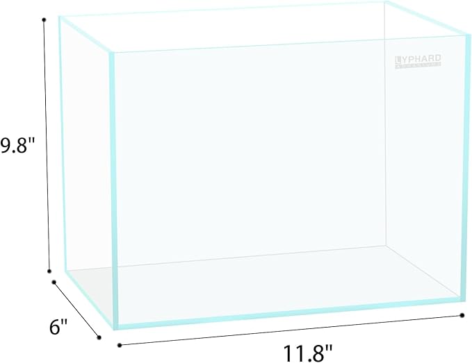LYPHARD AQUARIUMS 2.9 Gallon Rimless Aquarium, Ultra Clear Glass Low Iron Aquarium Tank, Small Fish Tank for Betta, L11.8×W5.9×H9.8 Inches Thickness 5mm with EVA Foam Mat Included