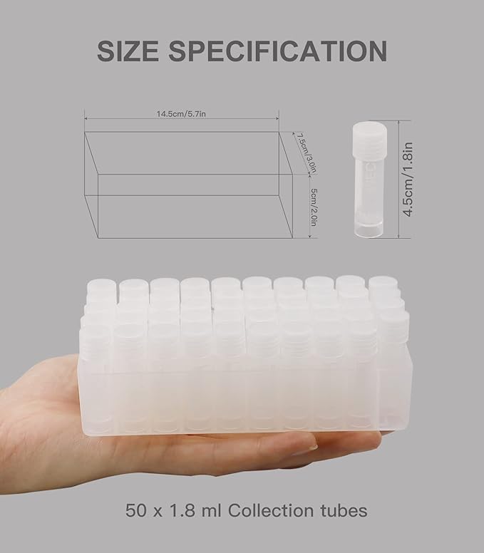 Aquarium Baby Brine Shrimp Dispense Storage Container Collection Tubes Kit for Brine Shrimp Hatchery 50 x 1.8 ml