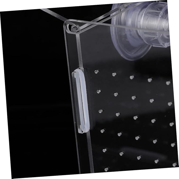 Mikikit Transparent Acrylic Fish Tank Breeding Isolation Box Multifunctional Hatching Incubator for Guppies Bettas Fish with Suction Cup Design