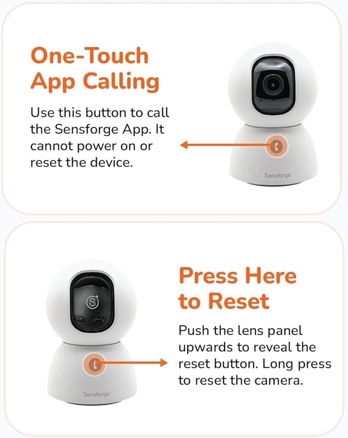Sensforge 2.5K Indoor Pan-Tilt Dome Security Camera, AI Human & Pet Detection, 360° Coverage, Two-Way Audio, Dual-Band Wi-Fi (2.4G/5G), 64GB SD Card Included, No Monthly Fees (2, White)