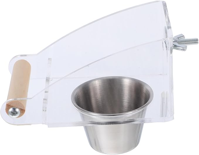 Toyvian Automatic Bird Feeder No-Spill Parrot Feeder Cup Small Size Bird Food Container for Cage Feeding Parakeet Dispenser and Watering Supplies